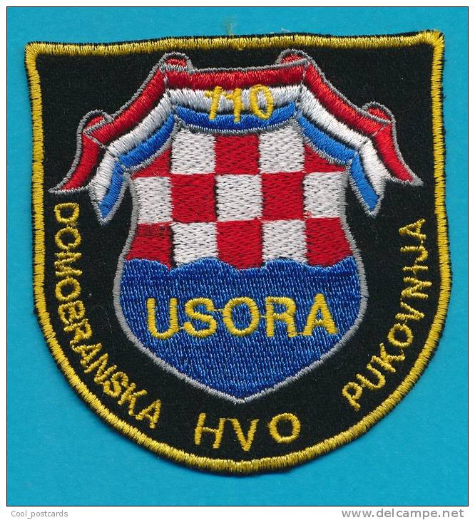 BOSNIA, CROATIAN FORCES SLEEVE PATCH, 110 DOMOBRANSKA HVO PUKOVNIJA, USORA - Ecussons Tissu