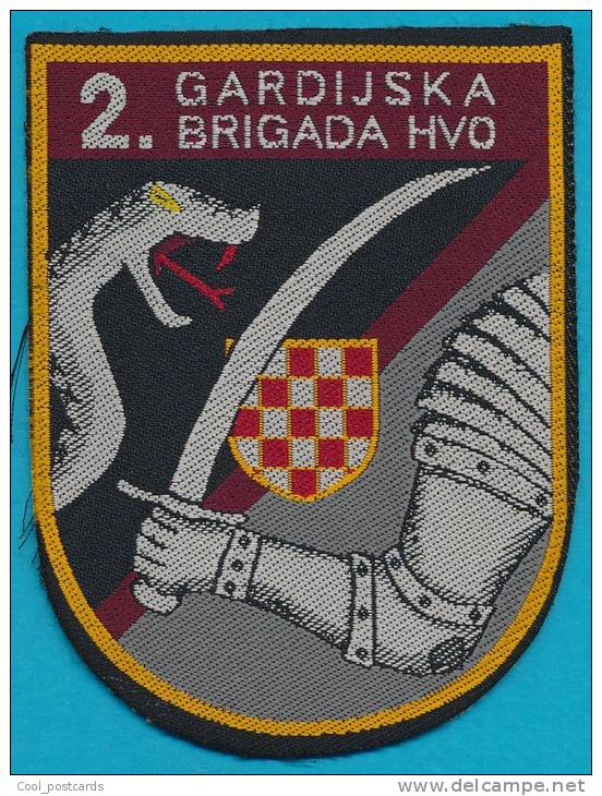 BOSNIA, CROATIAN FORCES SLEEVE PATCH, 2. GARDIJSKA BRIGADA HVO - Ecussons Tissu