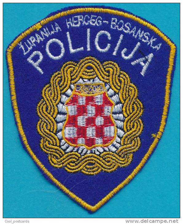 BOSNIA, CROATIAN POLICE FORCES SLEEVE PATCH, ZUPANIJA HERCEG BOSANSKA - Ecussons Tissu