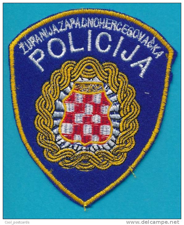 BOSNIA, CROATIAN POLICE FORCES SLEEVE PATCH, ZUPANIJA ZAPADNO HERCEGOVACKA - Stoffabzeichen