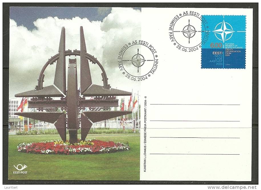 Estland Estonie Estonia FDC Sonderstempel Special Cancel Maxicard NATO 2004 - OTAN