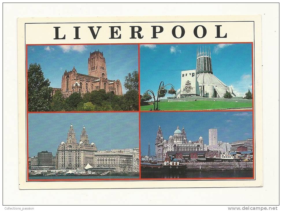 Cp, Angleterre, Liverpool, Multi-Vues, Voyagée 1996 - Liverpool