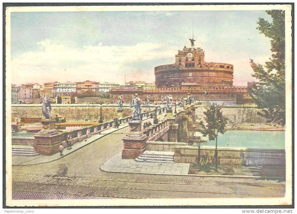 ITALY ROME - ROMA 1937 POSTCARD SANT ANGELO BRIDGE & CASTLE - CARTOLINA PONTE E CASTEL SANT ANGELO -CARTE POSTALE - Castel Sant'Angelo