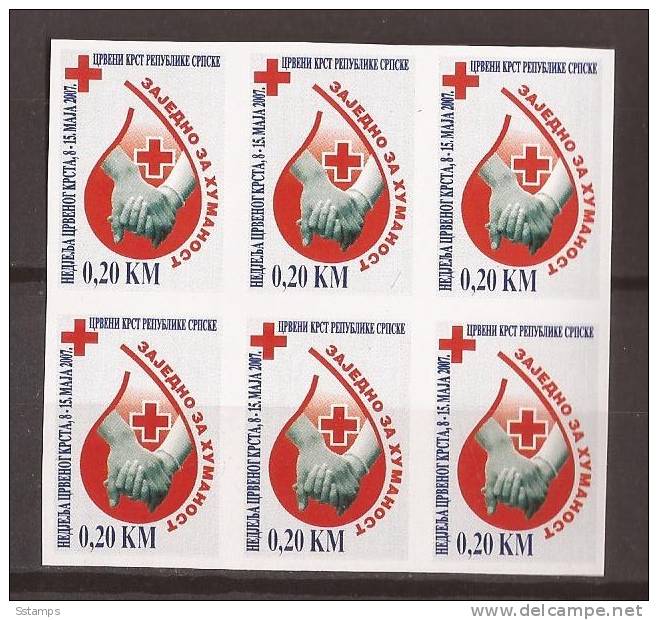 2007-20B BOSNIA REPUBLIKA SRSKA RED CROSS, BLOOD IMPERFORATE MNH - Erste Hilfe