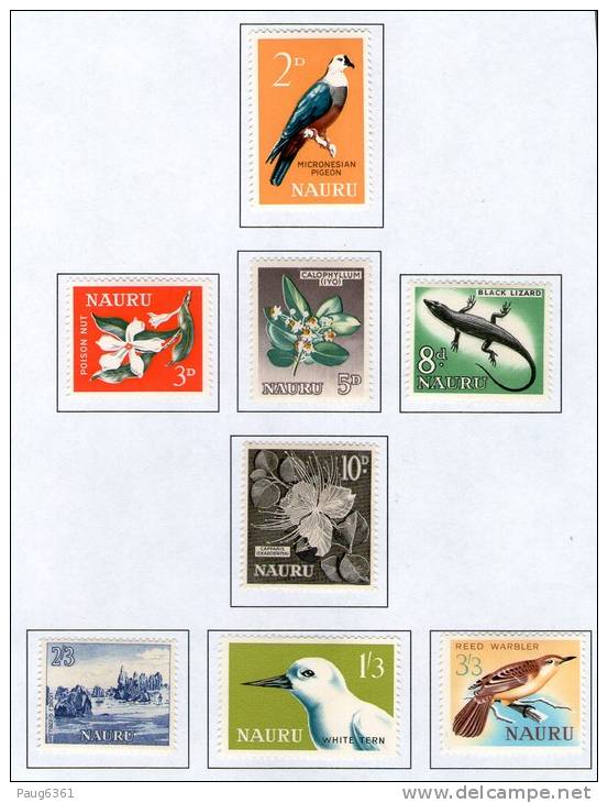 NAURU 1963/65 ANIMAUX-COURANTS  SCOTT  N°49/56 NEUF MH* - Nauru