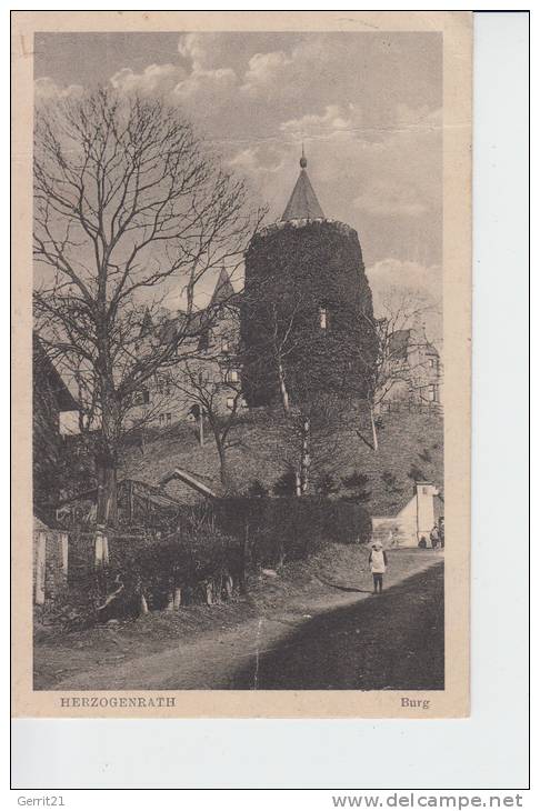5120 HERZOGENRATH, Burg, 30-er Jahre, Briefmarke Fehlt Teilweise, Kl.Knick - Herzogenrath