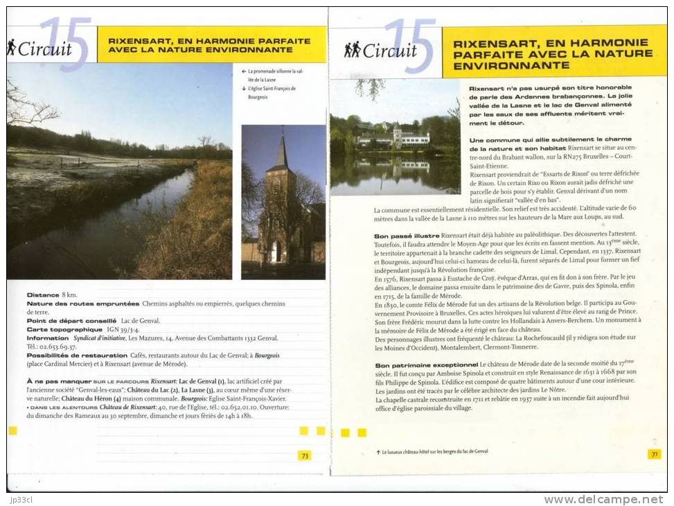 2 Fiches Tourisme "Promenade Pédestre : Rixensart En Harmonie Parfaite Avec La Nature Environnante" - Tourism