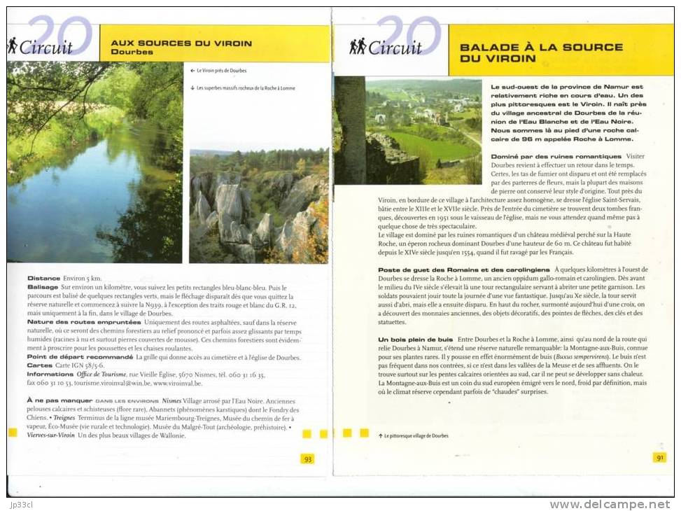 2 Fiches Tourisme "Promenade Pédestre : Balade à La Source Du Viroin - Dourbes" - Toerisme