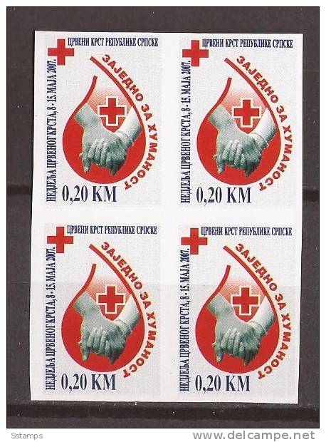 2007-20B BOSNIA REPUBLIKA SRSKA RED CROSS, BLOOD IMPERFORATE MNH - Primo Soccorso