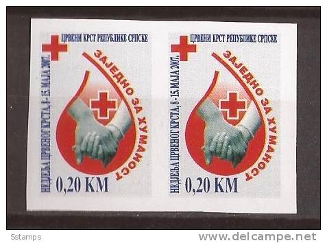 2007-20B BOSNIA REPUBLIKA SRSKA RED CROSS, BLOOD IMPERFORATE MNH - EHBO