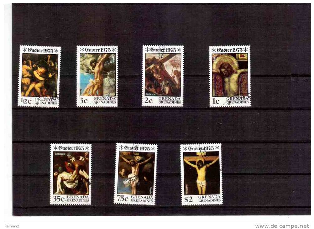 XX3246    -   " EASTER 1975 "   -   GRENADA/GRENADINES   -   USED COMPLETE SET    Y &amp; T.  Nr.  60/66 - Pasen