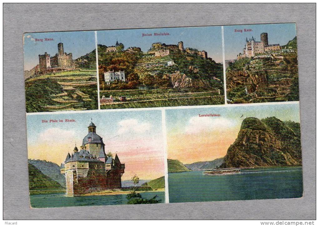 30499    Germania,    Burg   Maus, Ruine  Rheinfels, Burg Katz,  Die  Pfalz  Im  Rhein,  Loreleifelsen,  NV - Altri & Non Classificati