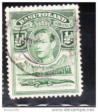 Basutoland 1938 KG VI Crocodile And River Scene 1/2p Used - 1933-1964 Kronenkolonie