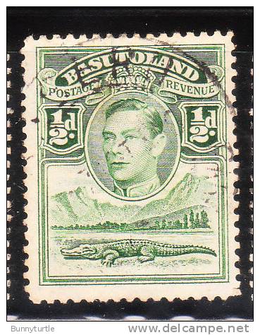 Basutoland 1938 KG VI Crocodile And River Scene 1/2p Used - 1933-1964 Colonia Británica