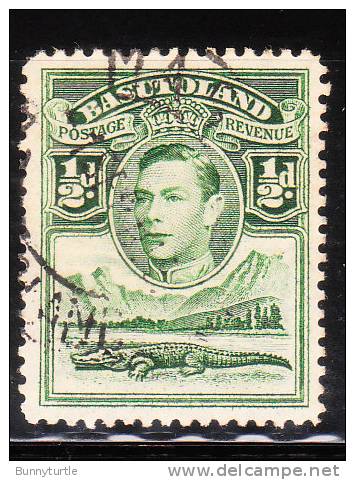 Basutoland 1938 KG VI Crocodile And River Scene 1/2p Used - 1933-1964 Colonie Britannique