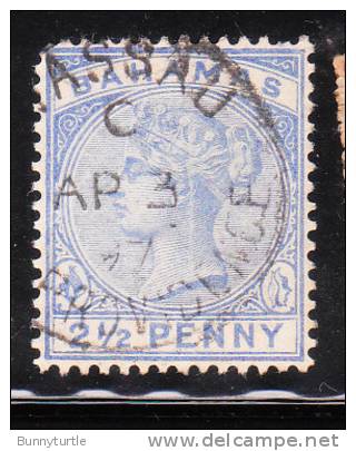 Bahamas 1884-90 Queen Victoria 2 1/2p Used - 1859-1963 Crown Colony