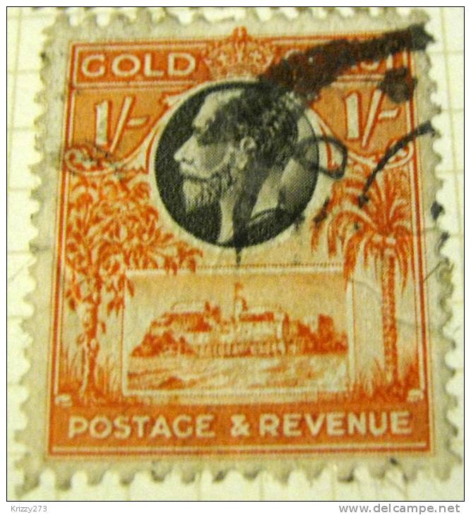 Gold Coast 1928 King George V And Christiansborg Castle 1s - Used - Goudkust (...-1957)