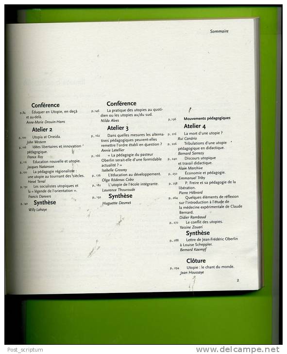 Livre - Alsace - Waldersbach - Utopies Et Pédagogies : Actes Du Colloque International - Mai 2002 - Alsace