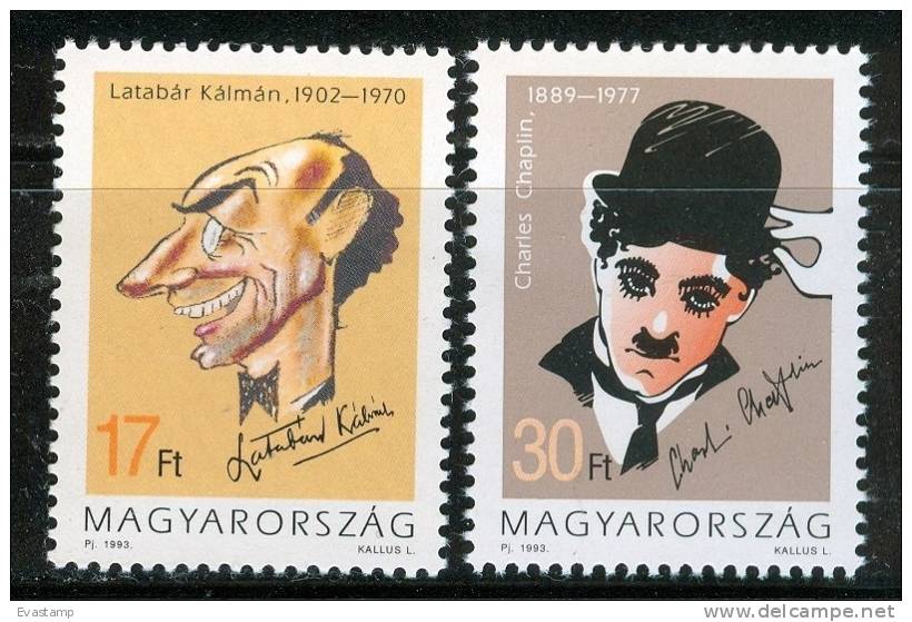 HUNGARY - 1993. Comedians (actor,Chaplin) MNH! Mi:4254-4255 - Ungebraucht