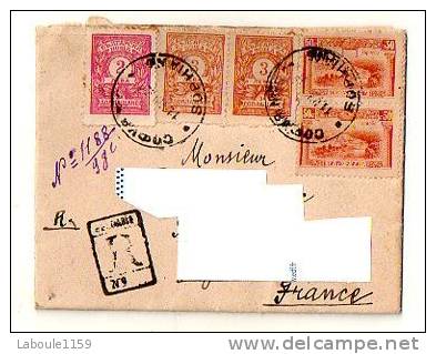 Sur Enveloppe DIM N IVANOFF SOFIA Circulée Vers Aude 1924 : Recommandé Vieux Timbres Oblitération SOPHIA  Estampille V° - Covers & Documents