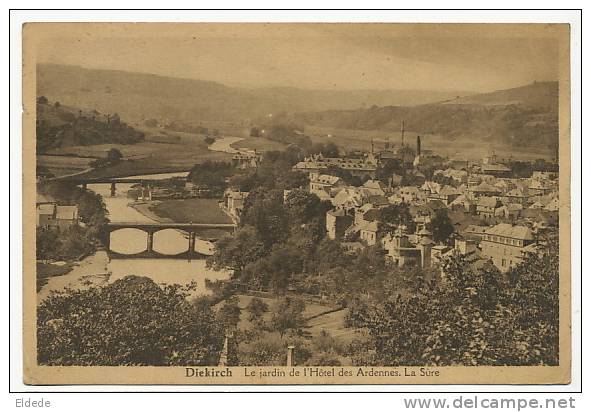 Diekirch Le Jardin De L Hotel Des Ardennes . La Sure  Edit PCS Timbrée D. 1934 - Diekirch