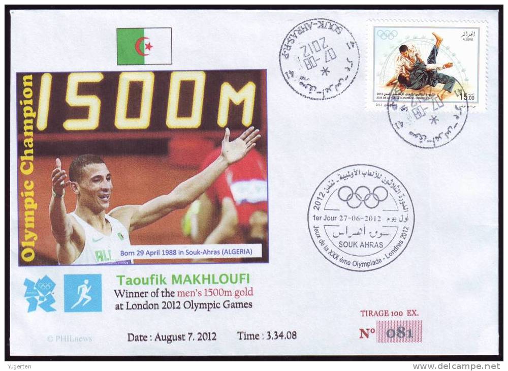 ALGERIE ALGERIA ALGERIEN - 2012 - JO Londres - Athletics - Gold Medallist - 1500m - Makhloufi - Summer 2012: London