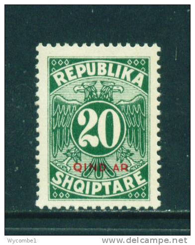 ALBANIA   -  1925  Postage Due  20q  Mounted Mint  As Scan - Albania