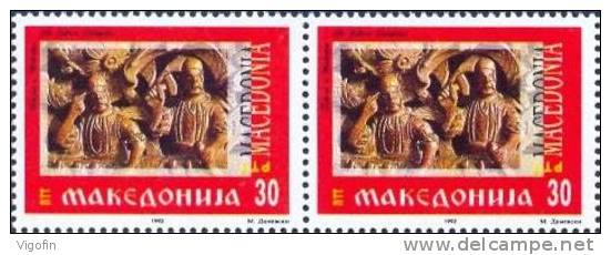 MK 1992-01 1st INDEPENDENT DAY, MAKEDONIA, 2 X 1v, MNH - Noord-Macedonië