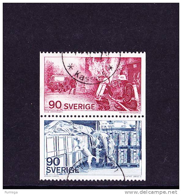 Sweden 1975  913-14 Paare Aus MH - Gebraucht / Used - Feuerwehr - Oblitérés