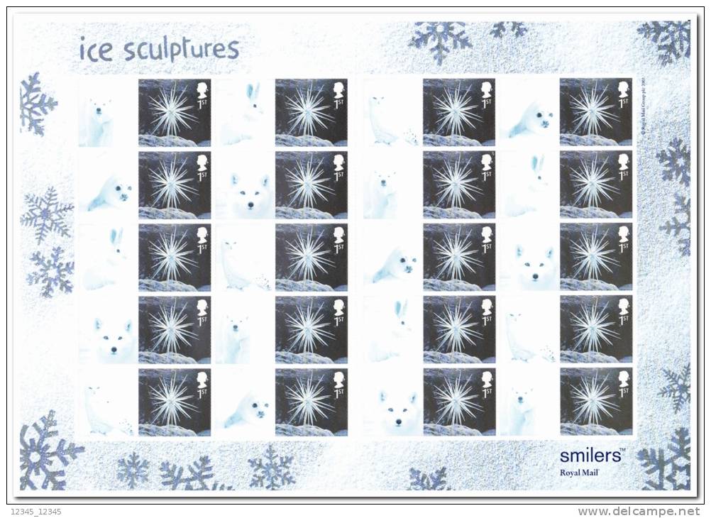 England Postfris MNH Complete Sheet Ice Sculptures - Hojas Bloque