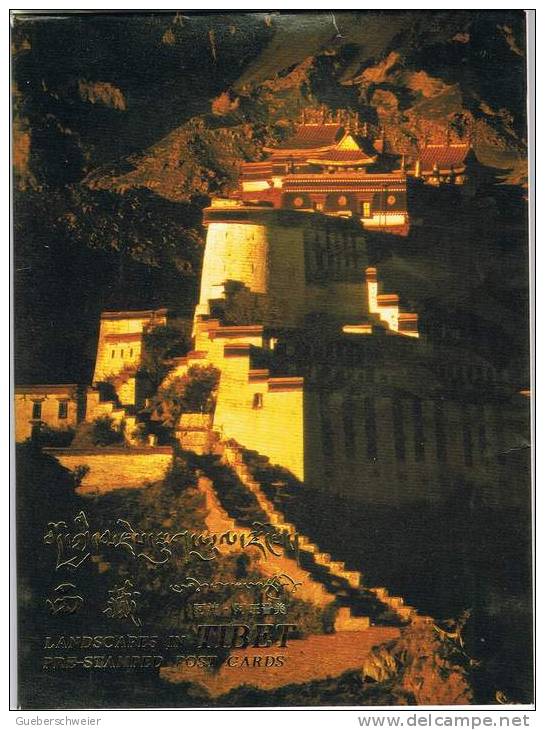L-CH2 - CHINE Etui Avec 10 Cartes Entiers Postaux Pour La Poste Aérienne Paysages Du Tibet - Cartes Postales