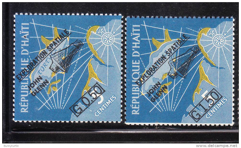 Haiti 1962 US Achievement In Space Exploration Surcharged 2v MNH - Haiti