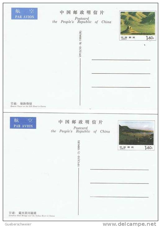 L-CH3 - CHINE Etui avec 10 cartes entiers postaux pour la Poste Aérienne Paysages de la Province du GANSU