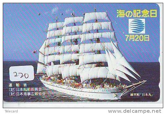 Télécarte Japon * BATEAU VOILIER * Sailing SHIP (220) Phonecard Japan * SCHIFF * Segelschiff * Zeilboot * YACHT * - Schiffe