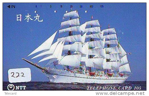 Télécarte Japon * BATEAU VOILIER * Sailing SHIP (222) Phonecard Japan * SCHIFF * Segelschiff * Zeilboot * YACHT * - Boten