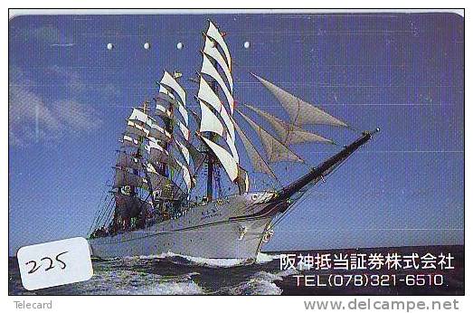 Télécarte Japon * BATEAU VOILIER * Sailing SHIP (225) Phonecard Japan * SCHIFF * Segelschiff * Zeilboot * YACHT * - Boten