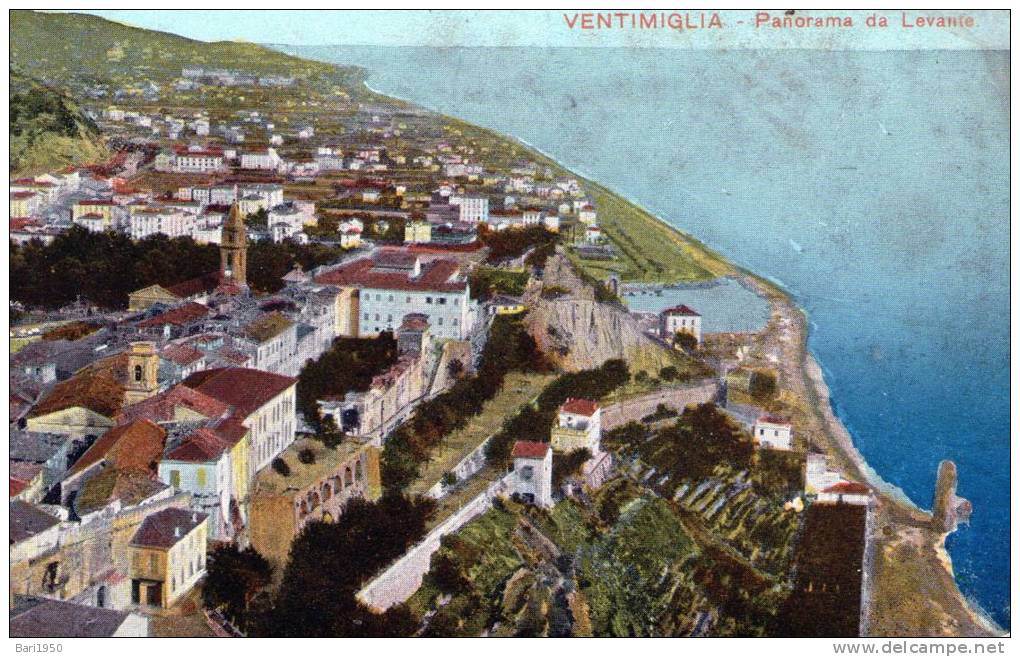 Cartolina D´epoca "  VENTIMIGLIA - Panorama Da Levante " - Imperia