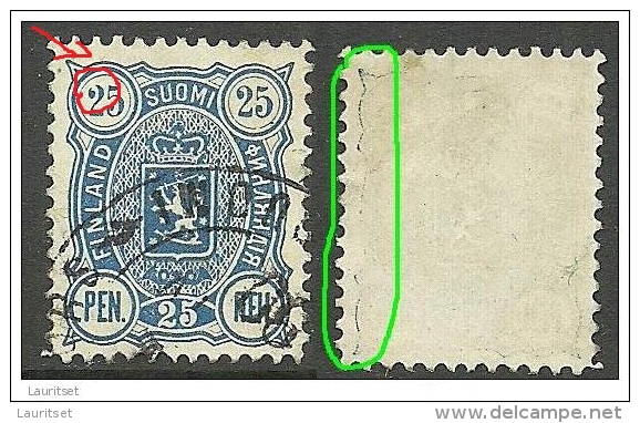 FINNLAND FINLAND 1889 Michel 31 + Printing ERROR + Set-off Abklatsch O - Errors, Freaks & Oddities (EFO)