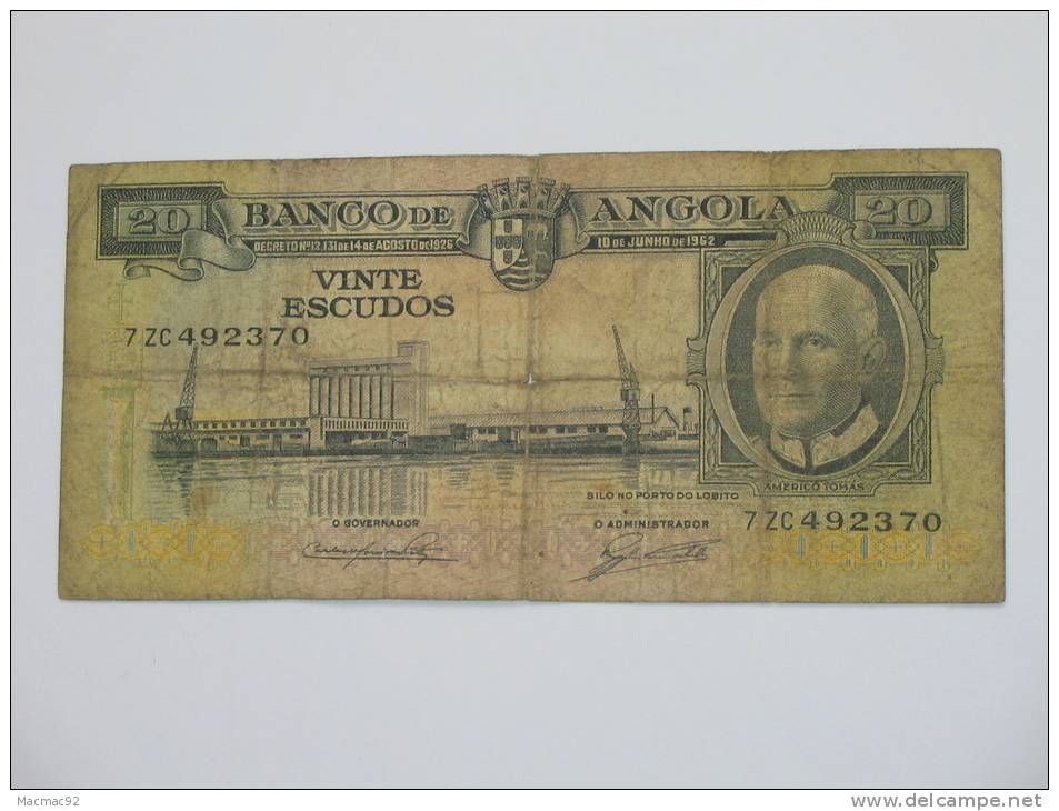 20 Vinte Escudos  1962 -ANGOLA - Banco De Angola - Angola