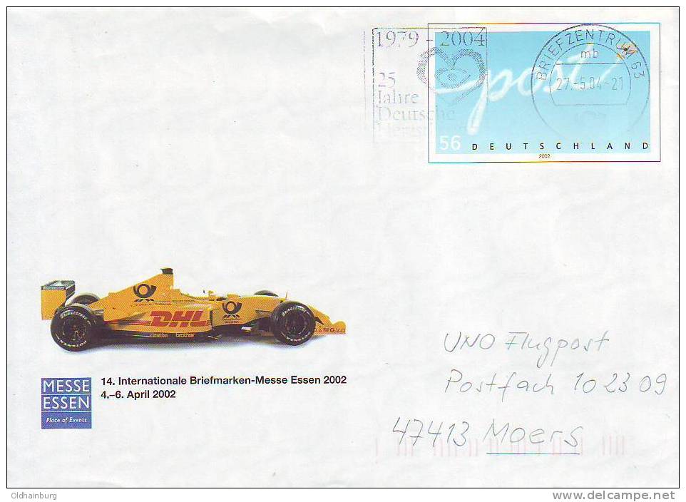 0407b: Motiv Michael Schumacher- Formel 1 Benetton 2002 Auf Deutschland- Ganzsache 2002 - Enveloppes Privées - Oblitérées