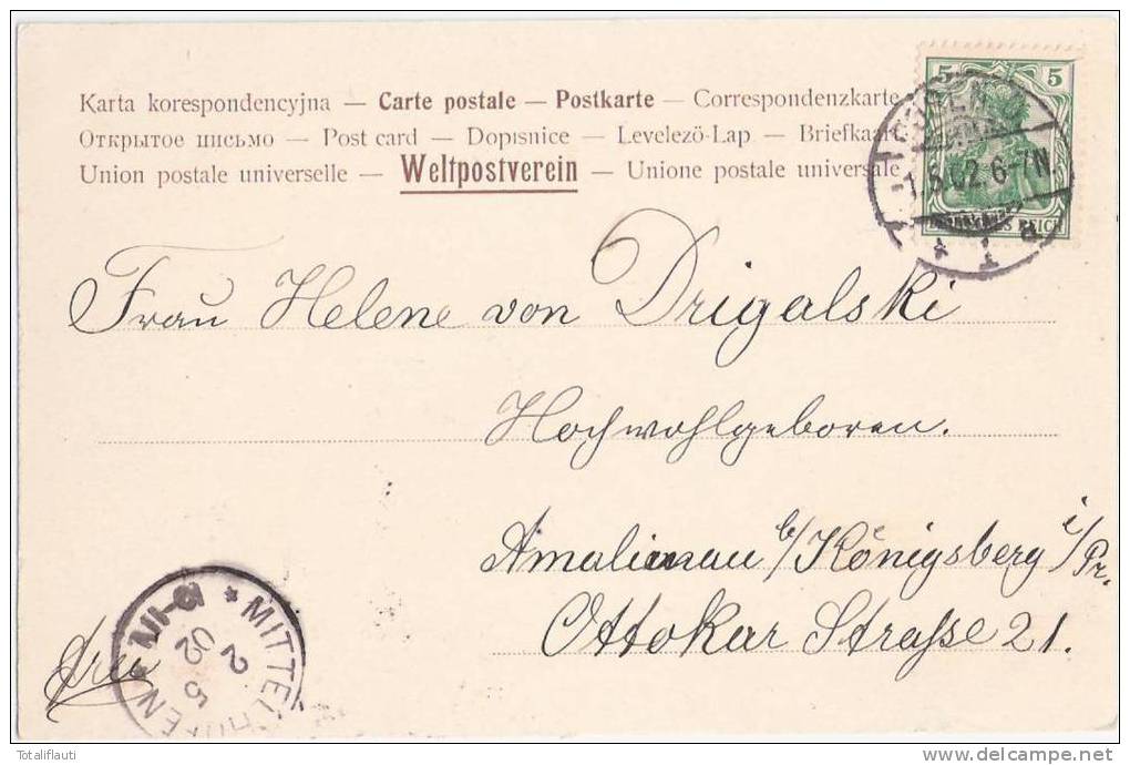 Gruss Aus Posen General Commando Mit Krieger Denkmal 1.5.1902 Gelaufen Poznan - Posen