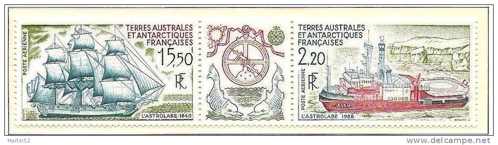 T.A.A.F. 1990: Michel-No. 268-269  „L'Astrolabe" (1840 Et 1988)  ** MNH (cote 9.00 Euro) - Navi Polari E Rompighiaccio