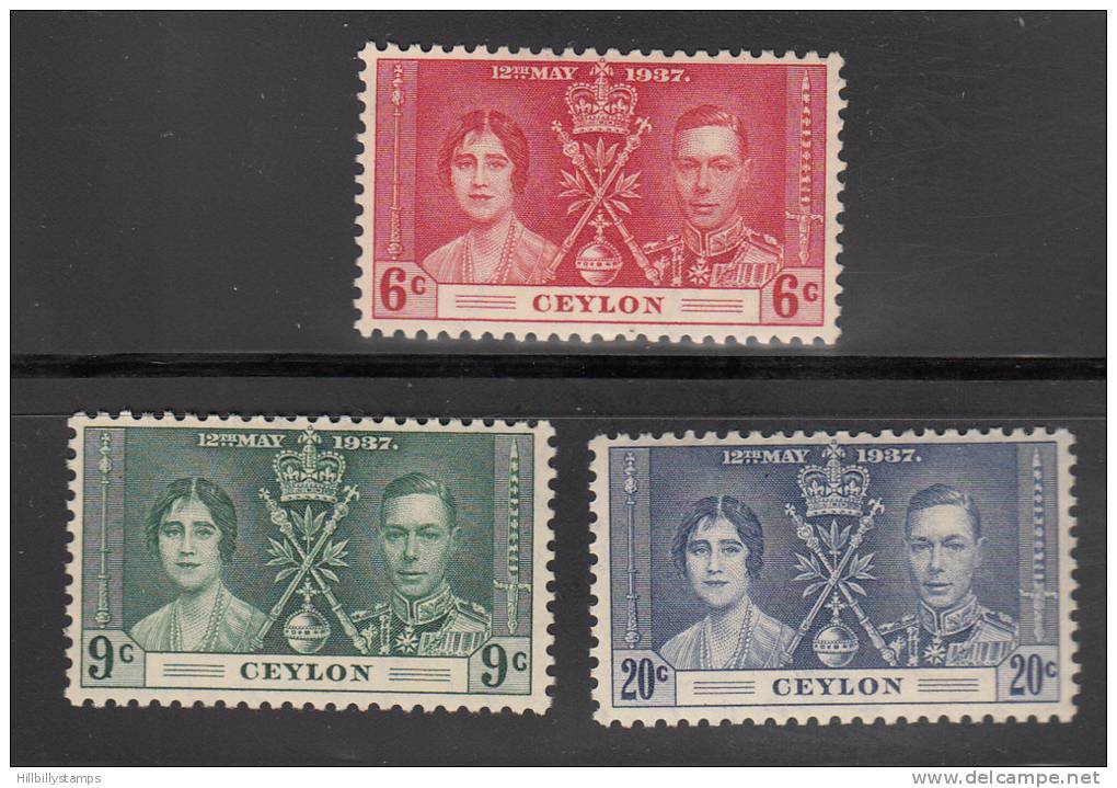 Ceylon  Scott No 275-77 Unused   Year 1937 - Ceylon (...-1947)