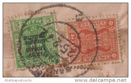 Refugee Relief Overprint On Service Stamp Used On Service Cover, Inde, India Condition As Per The Scan - Briefe