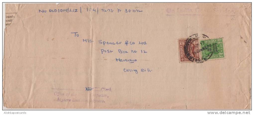 Refugee Relief Overprint On Service Stamp Used On Service Cover, Inde, India Condition As Per The ScanInde, India C - Covers