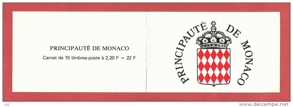 MONACO , Carnet  N° 4 , Carnet De 22 Frs , Place Saint Nicolas , 10 Timbres De 2,20 Frs , 1989 , NEUF ** Trace D'un Pli - Markenheftchen