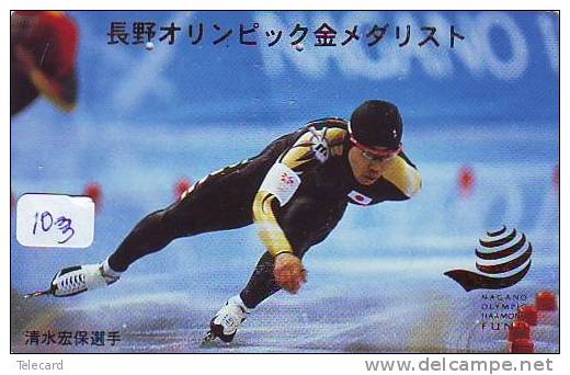 Telecarte PATINAGE Schaatsen EISLAUF SPEEDSKATING SKATING Phonecard Japon (103) TELEFOONKAART - Sport
