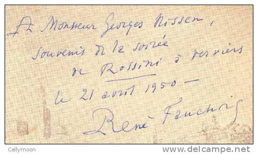 Programme: "Rossini", Avec Dédicace De René Fauchois - 21 Avril 1950. - Autres & Non Classés