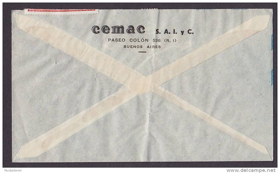 Argentina Airmail Via Aerea CEMAC S.A.I. Y C. BUENOS AIRES 1951 Cover Letra To GÖTEBORG Sweden (2 Scans) - Briefe U. Dokumente