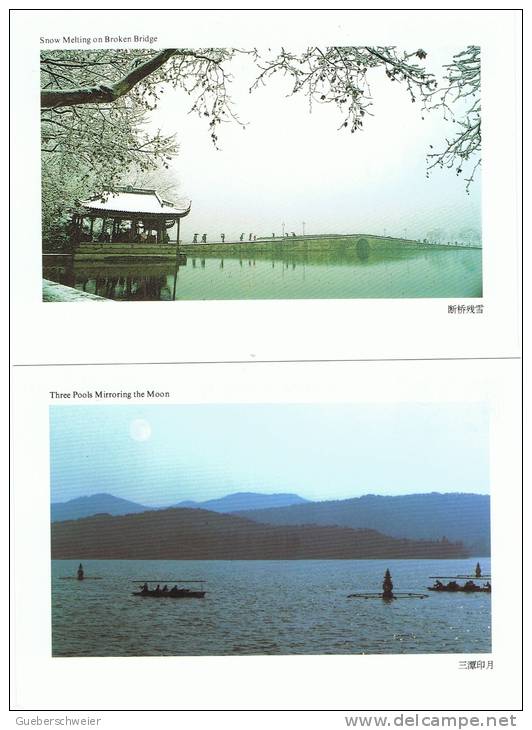 L-CH4 - CHINE Etui avec 10 cartes entiers postaux pour la Poste Aérienne WEST LAKE IN HANGZHOU